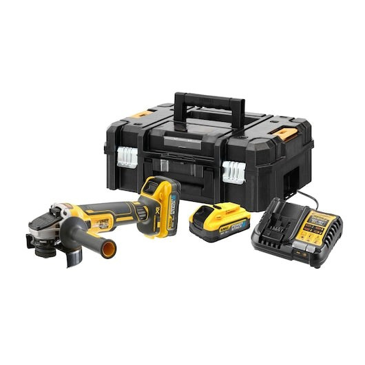 18V XR Brushless 125mm Cordless Angle Grinder – TSTAK Kit (2 x 5.0Ah Batteries & Charger)